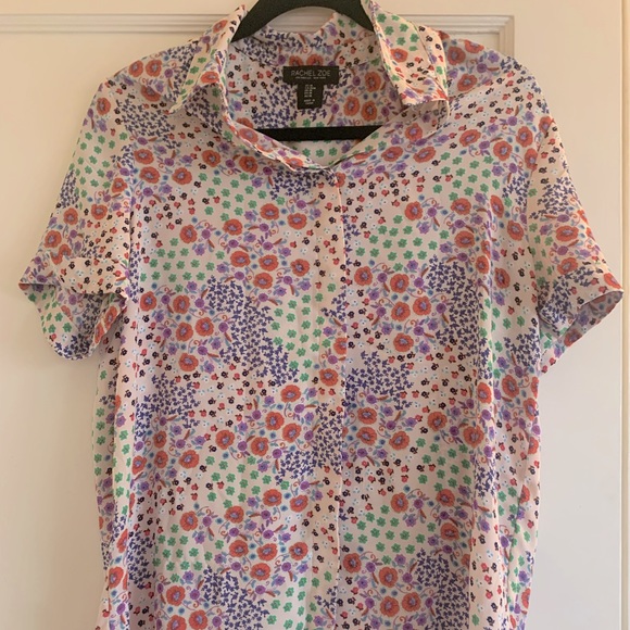 EUC Rachel Zoe Floral Button Down Blouse - Picture 1 of 14
